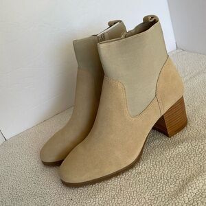Violet and red Nordstrom nwob loaded leather knit cuff beige bootie